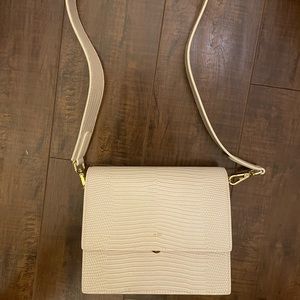 JW Pei Mini Flap Crossbody bag in ivory lizard